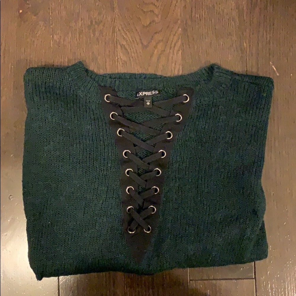 Express Lace Front Sweater Xsmall